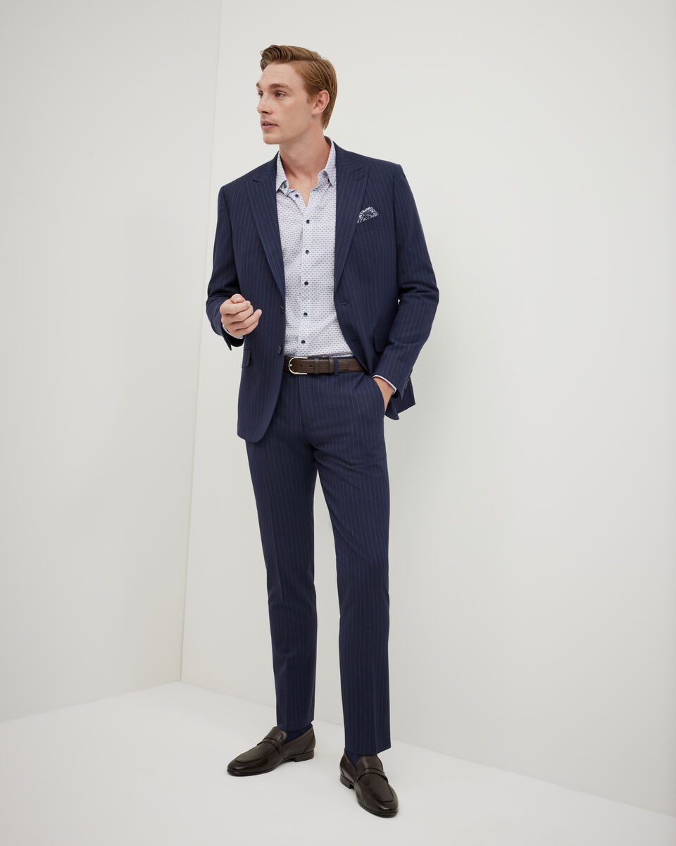 Pinstripe Tailored Jacket, Navy, hi-res